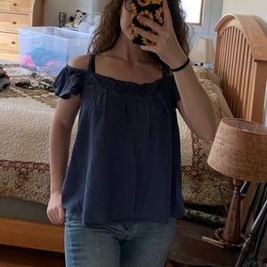 Cute off the shoulder flowy blouse
